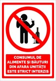 Indicator pentru consumul de alimente si bauturi din afara unitatii este strict interzis