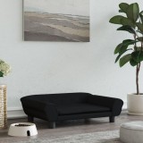 VidaXL Pat de c&acirc;ini, negru, 70x48x22 cm, catifea