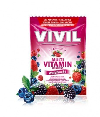 Bomboane Vivil Multivitamine Fructe de Padure fara zahar - 60 g foto