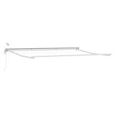 vidaXL Cadru de copertină electrică cu LED-uri Alb 4 &times; 3,5 m Aluminiu 42024840