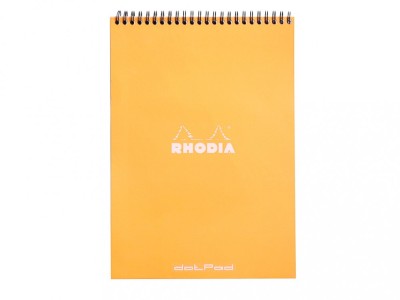 Blocnotes grafic A4, spirala metalica dubla, 80 file, Rhodia Classic Orange foto