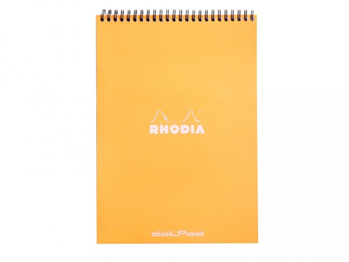 Blocnotes grafic A4, spirala metalica dubla, 80 file, Rhodia Classic Orange