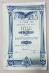 &amp;#039; DATORIA PUBLICA A ROMANIEI &amp;#039; TITLU DE 10.000 DE LEI , EMIS IN 28 IULIE 1936 foto