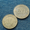 2q - Lot 10 + 20 Santimu 1992 Letonia / Primul an de batere / lot 2 monede, Europa
