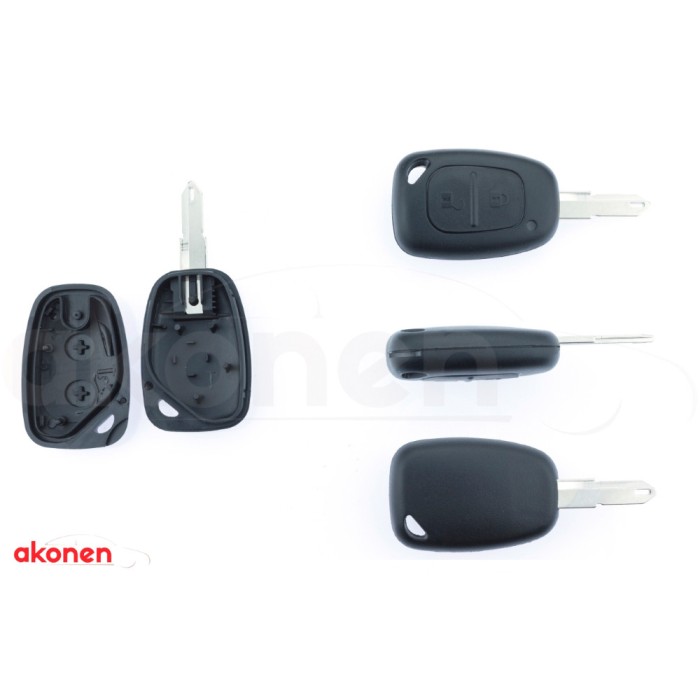 Carcasa Cheie Contact Pentru Renault Clio Kangoo Master Modus Trafic, 2 Butoane, Cu Cheie
