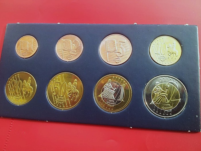 Set 8 monede ESSAI PROBE-2003-dimensiuni mari!-SLOVENIA-UNC