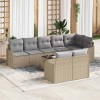 VidaXL Set de canapele pentru grădină cu pernă 9 pcs Bej, gri deschis