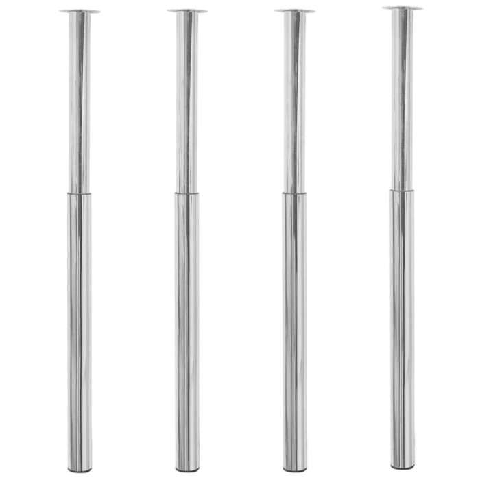 Picioare de masa telescopice, 4 buc., crom, 710 mm-1100 mm
