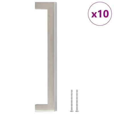 Manere de dulap, 10 buc., argintiu, 160 mm, otel inoxidabil foto