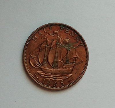 M3 C50 - Moneda foarte veche - Anglia - Half penny - 1965 foto