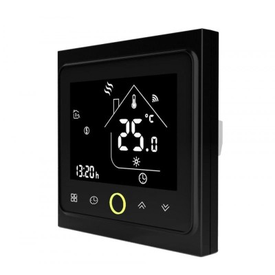 Termostat Techstar&amp;reg; Smart TH-20W, Wireless, 16A, 3500W, Google Home, Alexa, Tuya, Senzor Pardoseala, Ecran LED, Negru foto