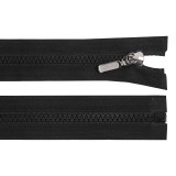 Fermoar detasabil din plastic cu glisor decorativ, lungime 70 cm, Negru
