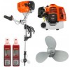 Motor barcă pe benzina 2 timpi, 4 kW, 5.2 CP, cizmă reglabilă, motor outboard pentru ponton și barcă gonflabilă sau fibra