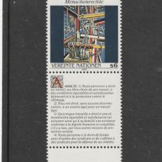 Natiunile Unite Vienna 1992-Drepturile omului Art.23,dant,MNH,Mi.139Zf3