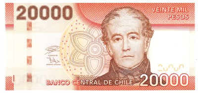 Chile 20 000 Pesos 2020 P-165k UNC foto