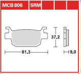 Plăcuțe fr&acirc;nă față/spate, utilizare: offroad/route/scooters, material: organic, 37,15x81,3x9mm compatibil: HONDA FES, NSS, SH 125-300 2007-2011, Trw