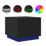 Cumpara ieftin Masuta de cafea cu lumini LED, negru, 50x50x40 cm
