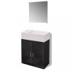 Set mobilier baie format din 3 piese cu chiuveta inclusa, Negru
