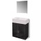 Set mobilier baie format din 3 piese cu chiuveta inclusa, Negru