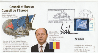 Personalitati , FDC 2006,Vizita si discurs Presedinte Traian Basescu , autograf foto