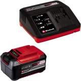 Set Acumulator + Incarcator, Einhell, 5.2 Ah + 4 Ah, Rosu/Negru