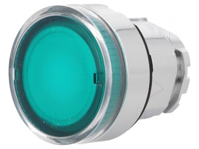 Comutator acționat prin apăsare 22mm verde foto