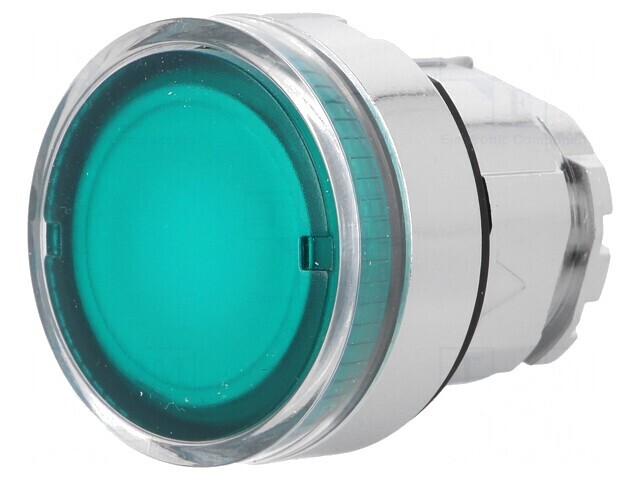 Comutator acționat prin apăsare 22mm verde