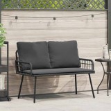 vidaXL Bancă de grădină cu pernă Gri 114 x 64 x 78cm Metal