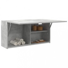 Gossi dulap perete baie, gri beton, 80x25x40 cm, lemn prelucrat