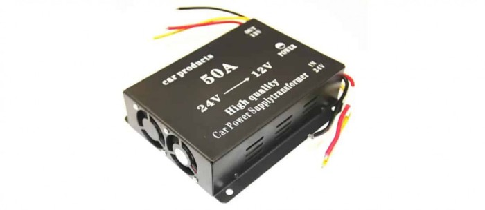 Convertor 24v in 12v 50 Amperi cu 2 Ventilatoare pentru Camioane, Auto, Tir, Utilaje, coborator de tensiune