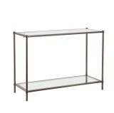 Masa tip consola Guido Maria Kretschmer Home&amp;Living, metal/sticla, maro/transparent, 41 x 110 x 78,6 cm