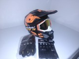 Set casca enduro+Ochelari+Manusi+Cagula marimea L(59-60cm)