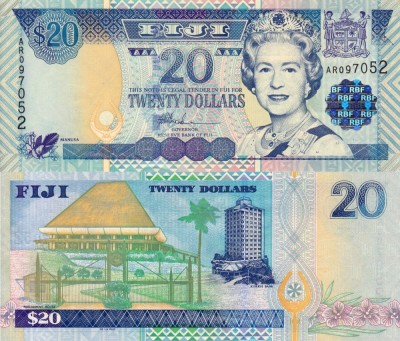 FIJI 20 dollars ND 2002 UNC!!! foto