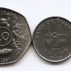 Uganda Set 8 - 1, 2, 5, 10, 50, 100, 200, 500 Shillings 1987/08 - B11, UNC !!!