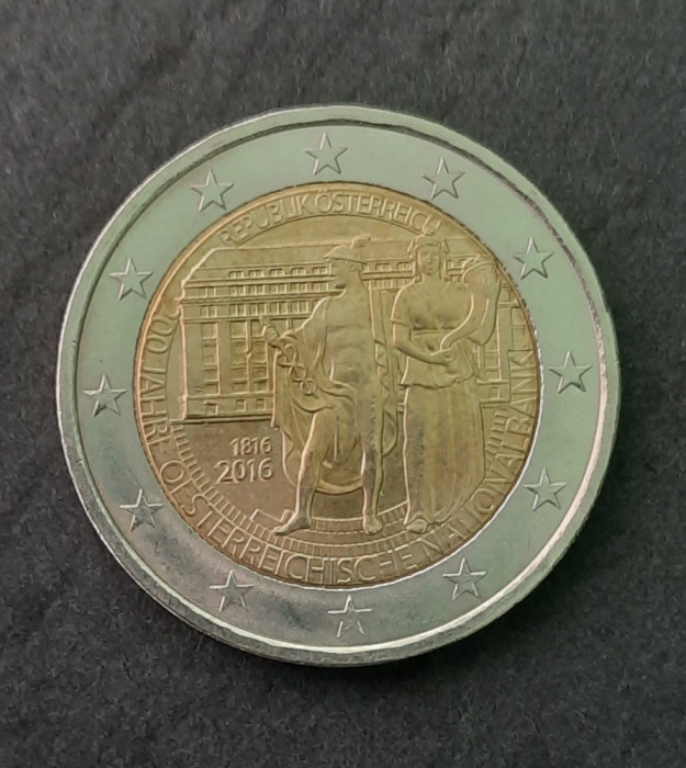 2 Euro comemorativi &quot; Banca Nationala - 200 de ani&quot;, Austria 2016 - G 3851