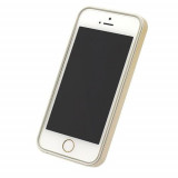 Cumpara ieftin Husa telefon Bumper Plastic Apple iPhone 5 5s SE gold&amp;white Muvit