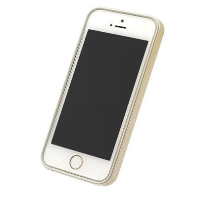Husa telefon Bumper Plastic Apple iPhone 5 5s SE gold&amp;amp;white Muvit foto
