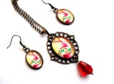 set bijuterii pandantiv , cercei cu sticla 33169