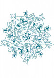Sticker decorativ, Mandala, Albastru, 84 cm, 7024ST-3, Oem