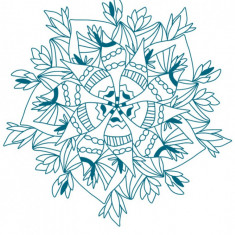 Sticker decorativ, Mandala, Albastru, 84 cm, 7024ST-3