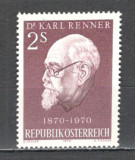 Austria.1970 100 ani nastere K.Renner-presedinte MA.705, Nestampilat