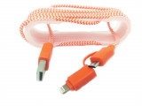 Cablu De Date MRG M-173, 2 In 1, Iphone 5/6 + Micro USB, Rosu C173, Other
