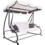 Balansoar leagan pat 3 persoane Sersimo Cagliari, 280kg, bej Household NewTrend