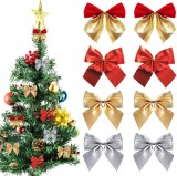 Set de 96 fundite pentru bradul de Craciun HUYIWEI, textil, auriu/argintiu/rosu, 6,6 x 5,5 cm