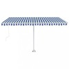 Copertina retractabila manual LED, albastru si alb, 450x300 cm