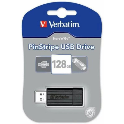 Memorie USB VERBATIM PINSTRIPE 128GB USB2.0 BLACK 49071 foto