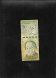 Bancnota Venezuela 50 Bolivari Bolivares 2007, Seria 16979510, Graffiti