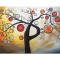 Tablou Copacul vietii, bucurie, pictat manual 140x70cm ulei panza in relief efect 3D, gata de expus pe perete