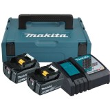 Set 2 acumulatori si incarcator Makita 198116-4, 18 V Li-Ion, 6 Ah, valiza speciala, compatibil cu Makita DPO600Z