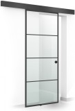 Usa glisanta Boss &reg; Black, model Park negru, 85x215 cm, sticla 8 mm Gri securizata, culisanta in ambele directii